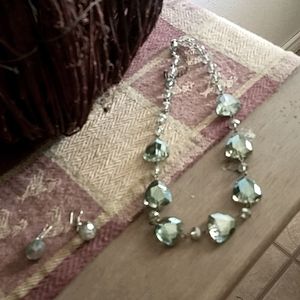 Lime Green Necklace with matching earrings